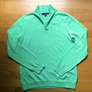 Brooks Brothers 1/4 zip mint green lightweight sweater Size M